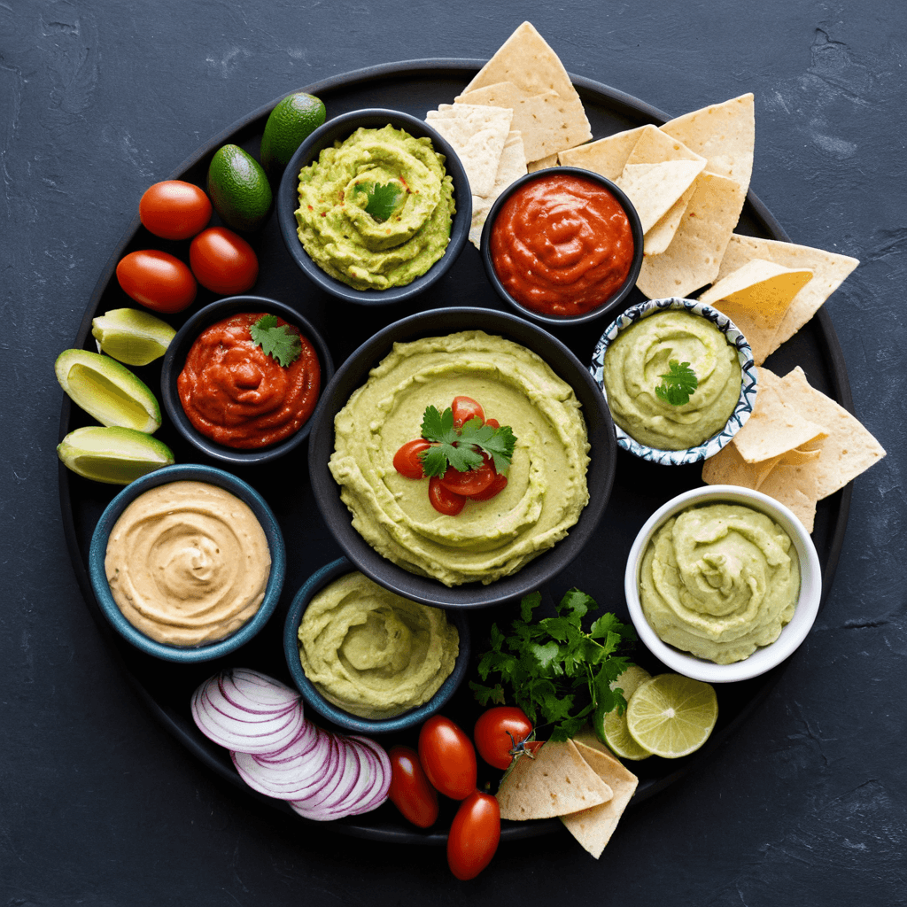 Aderezos Variados: Guacamole y Hummus