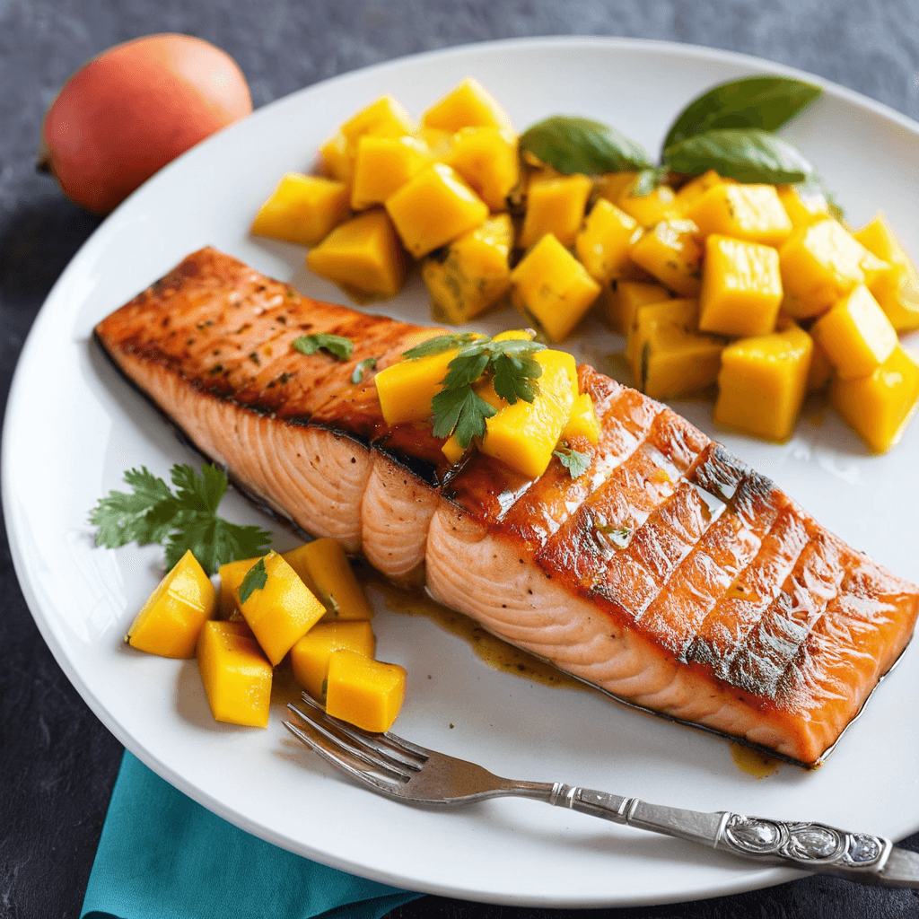 Salmón a la Parrilla con Salsa de Mango: Una Delicia Tropical