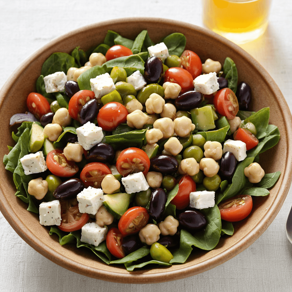 Ensalada Mediterránea con Garbanzos: Una Receta Fresca que Evoca los Sabores del Mediterráneo