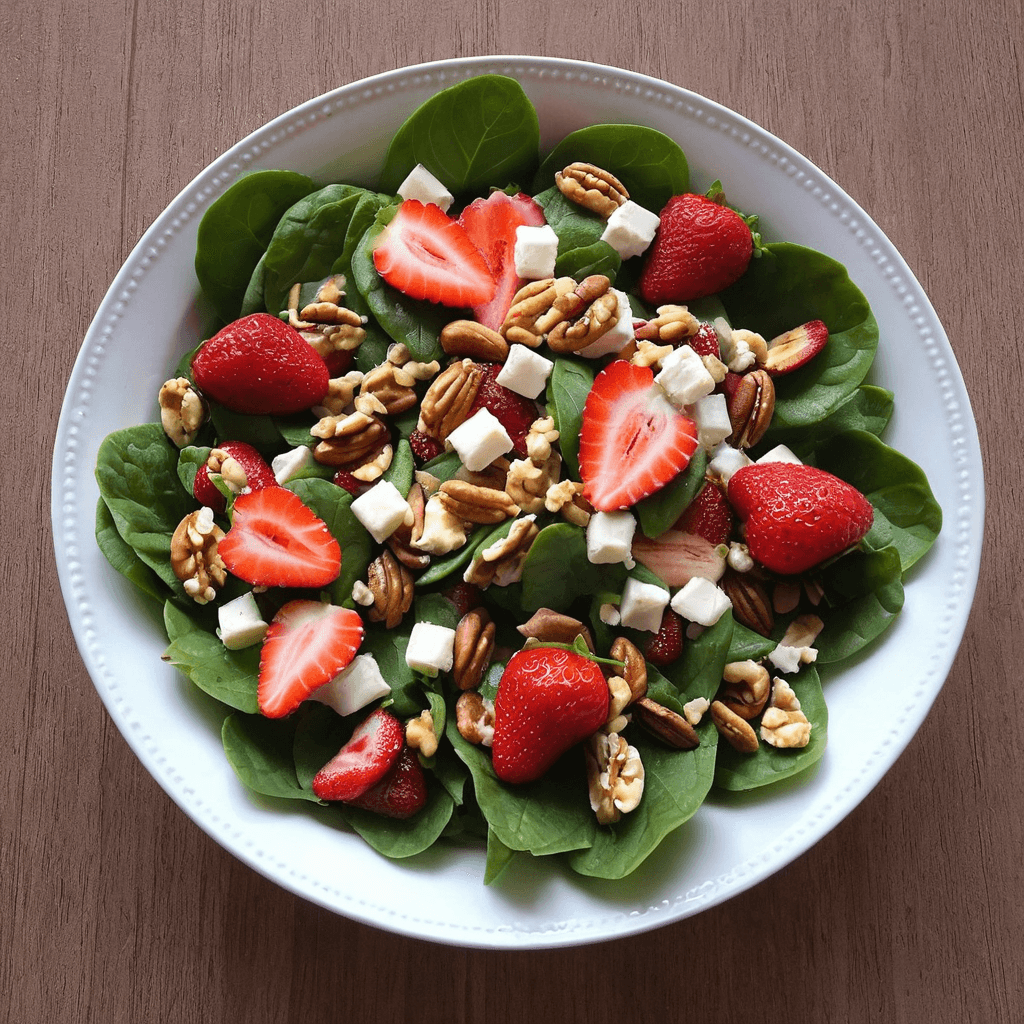 Ensalada de Espinacas y Fresas: Un Delicioso Encuentro de Sabores y Nutrientes