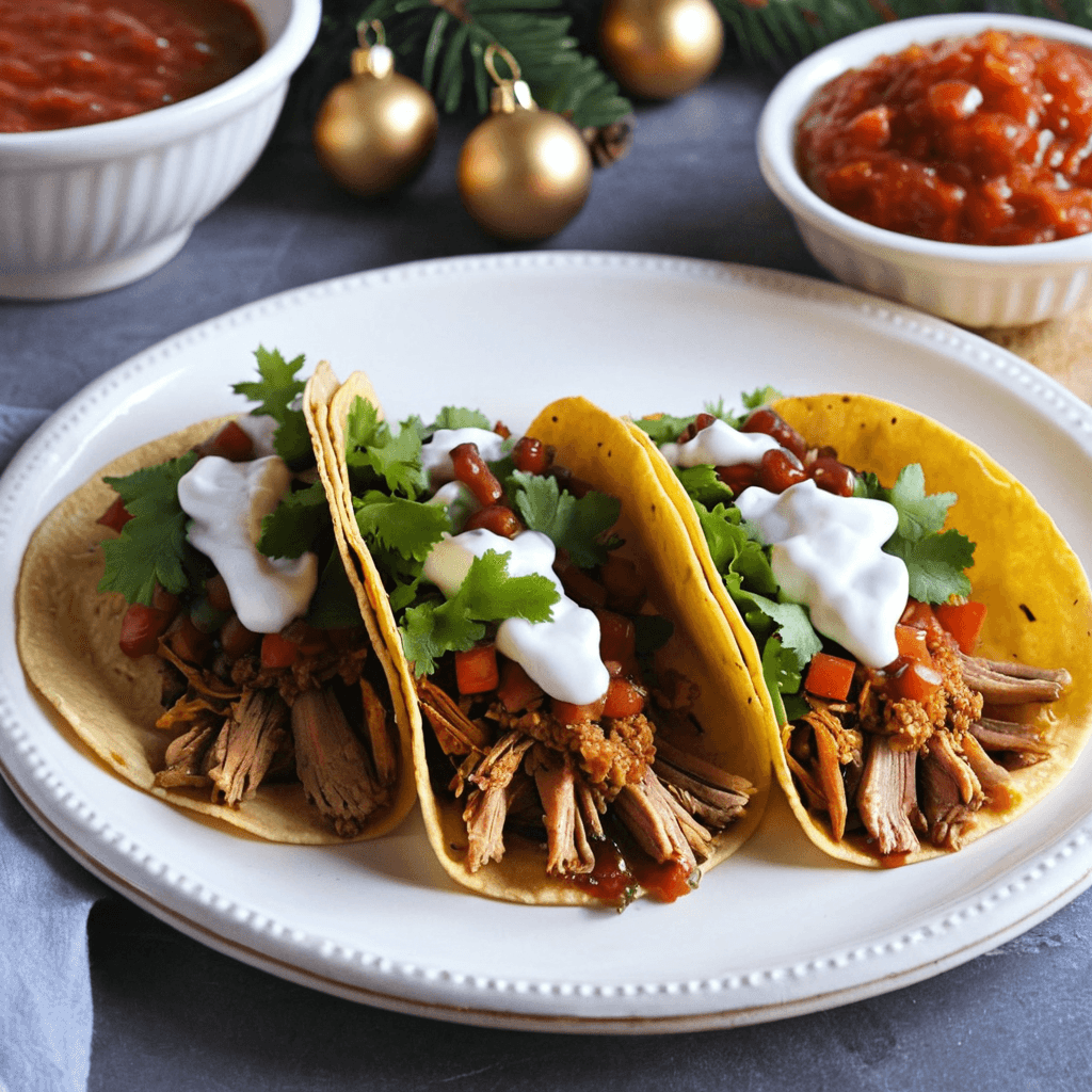 Tacos de Pavo con Especias Navideñas: Una Fusión Festiva en tu Mesa