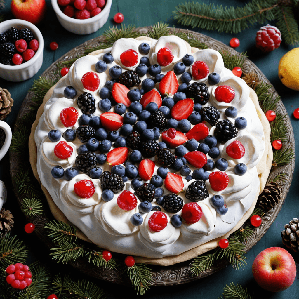 Pavlova con Frutas del Bosque: Un Postre Ligero y Festivo para la Navidad