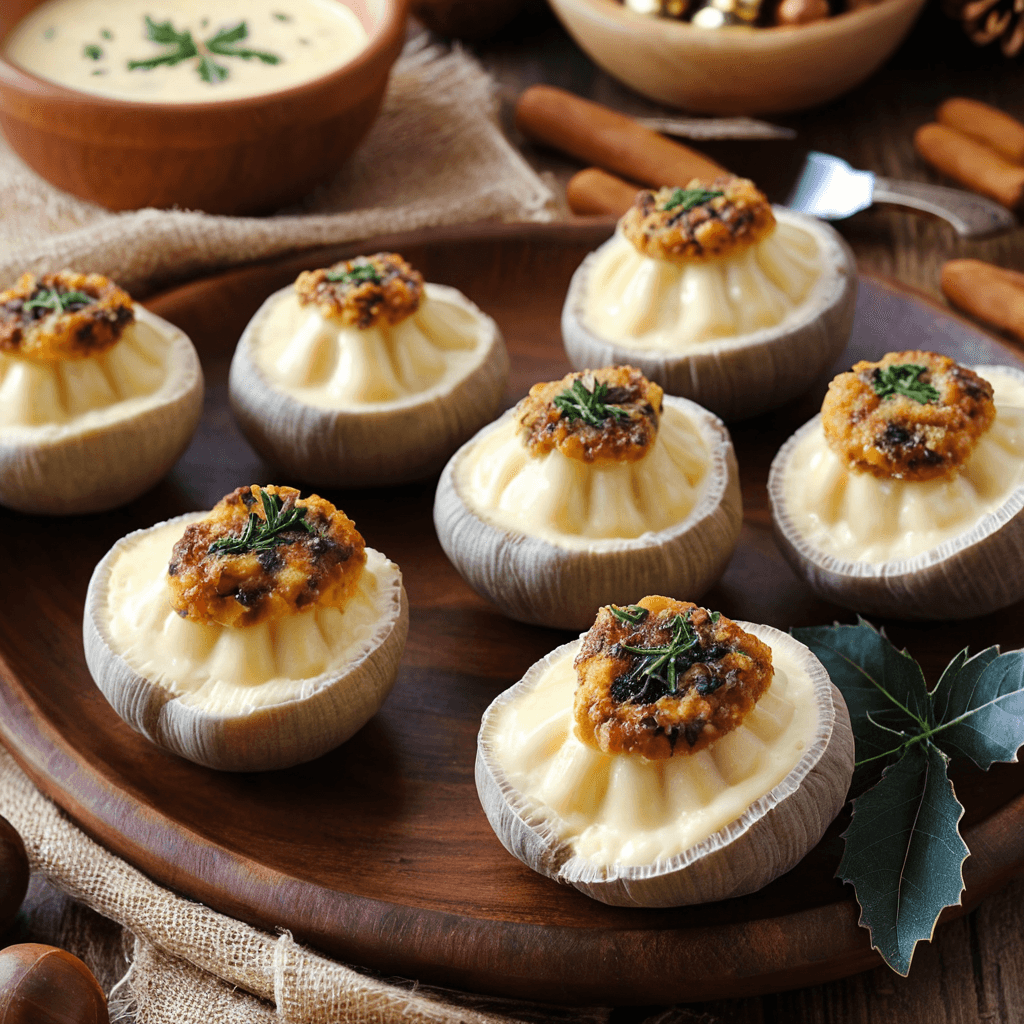 Champiñones Rellenos de Queso Crema: Un Delicioso Aperitivo para la Navidad