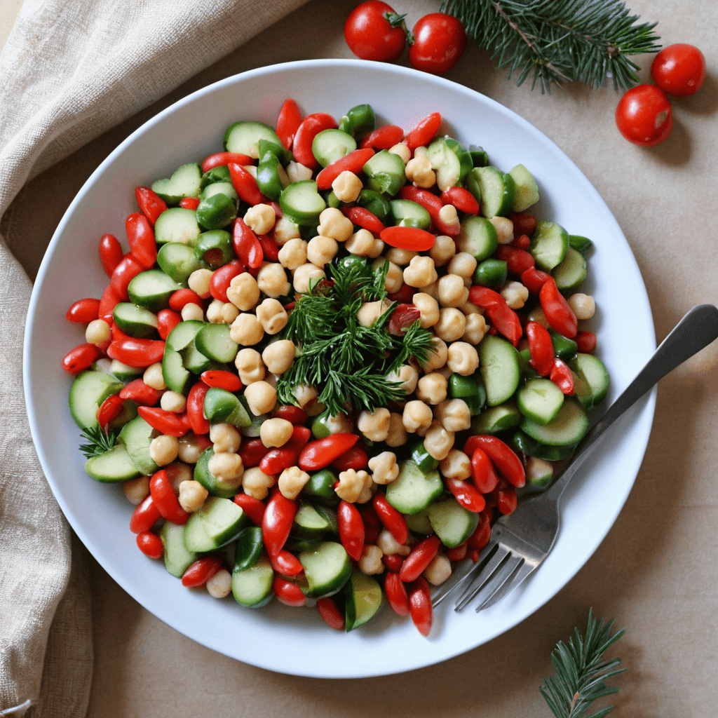 Ensalada de Garbanzos y Pimientos: Una Opción Saludable para las Fiestas