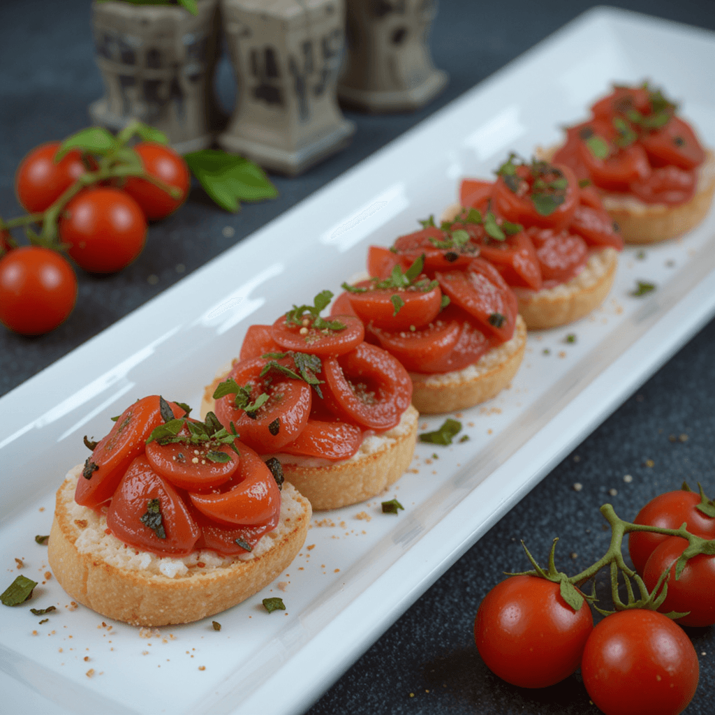 Crostini de Tomate Cherry y Albahaca: Un Bocado Sabroso para Comenzar el Año