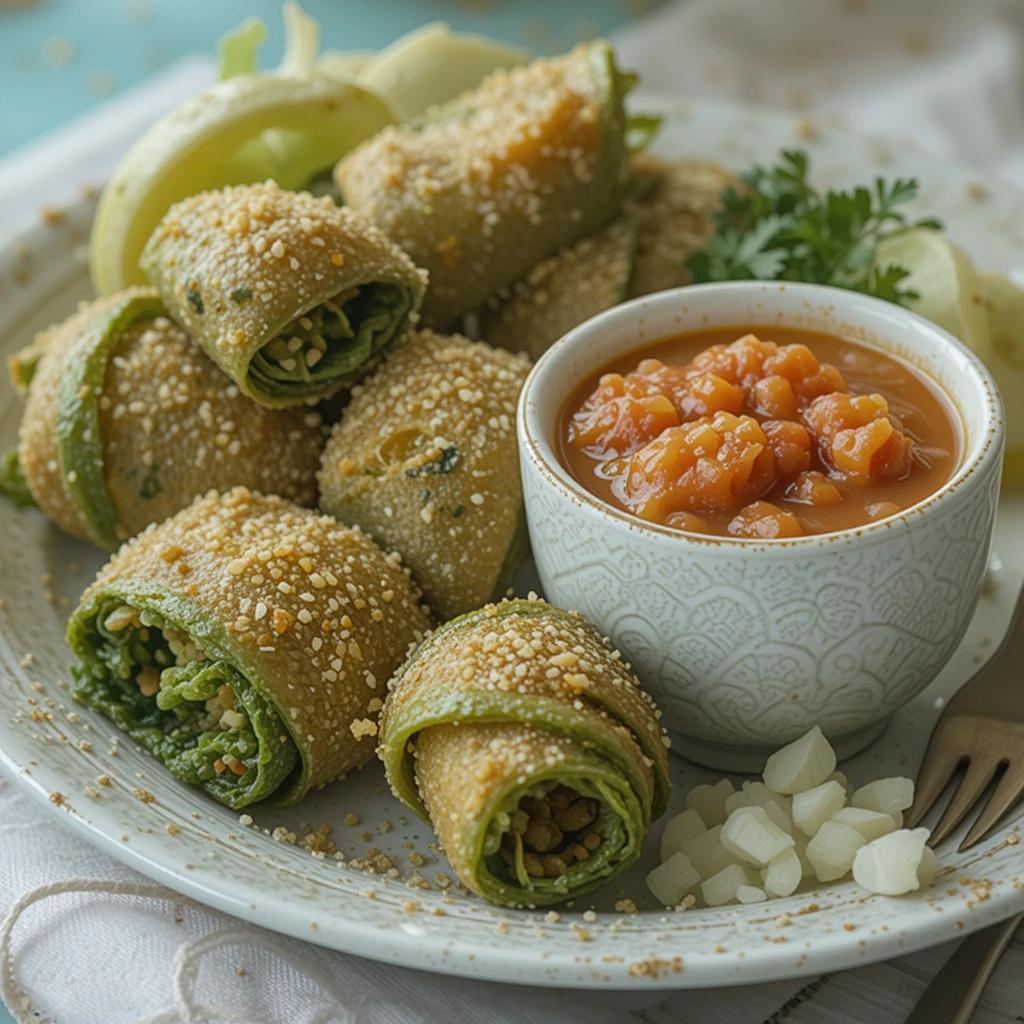 Rollitos de Verdura con Salsa de Sésamo: Una Explosión de Sabor en Cada Bocado