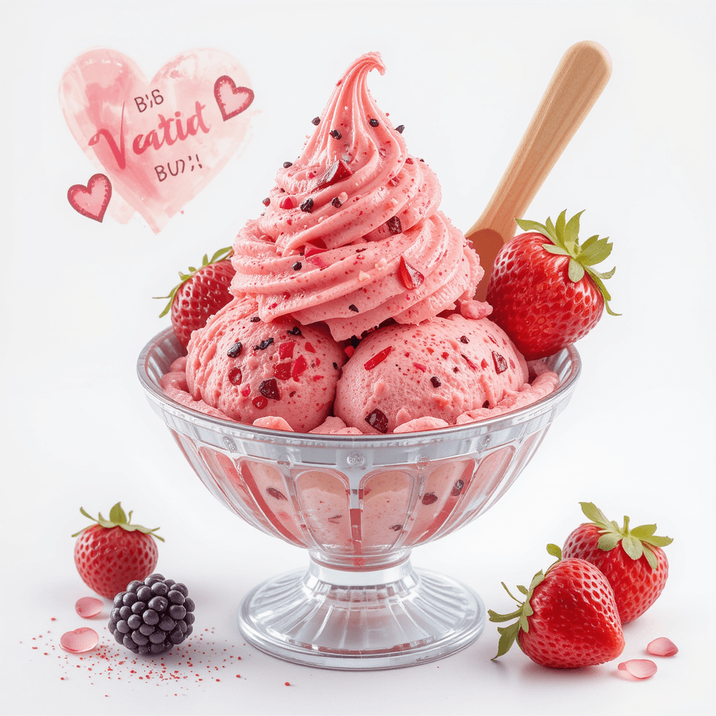 Helado de Plátano y Fresas: El Postre Perfecto para San Valentín
