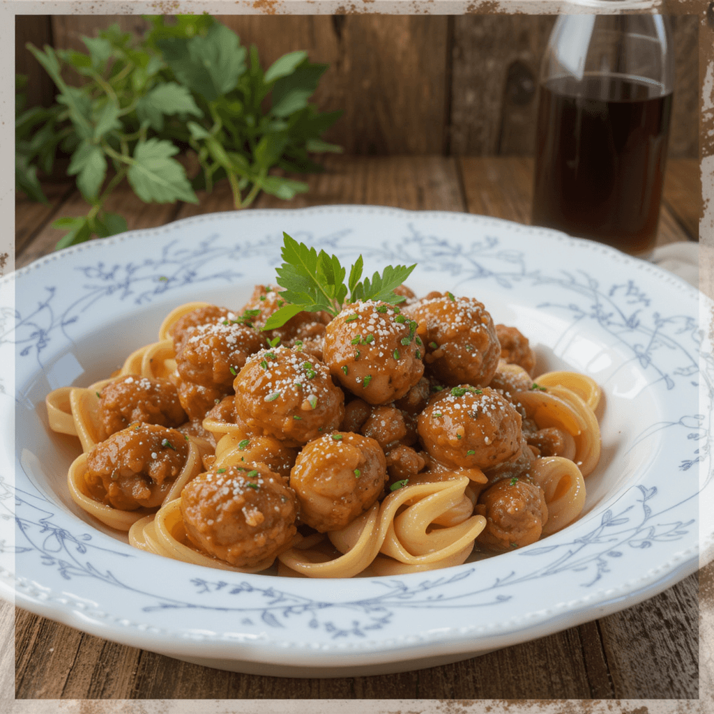 Pasta con Albóndigas de Carne: Un Clásico Italiano para Celebrar el Mes de Marzo