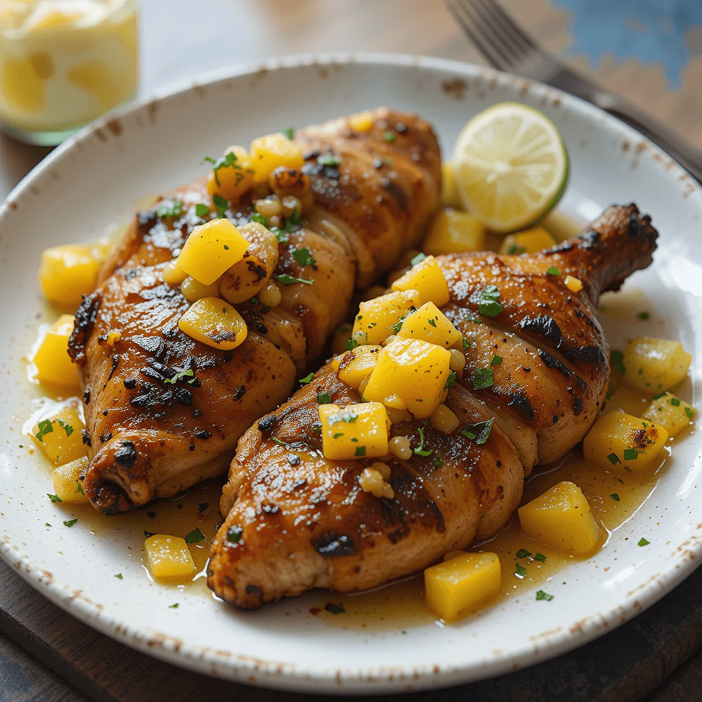 Pollo a la Parrilla con Salsa de Mango Un Platillo Fresco y Exquisito para el Verano