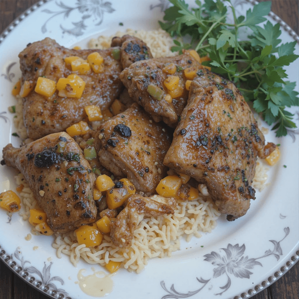 Pollo a la Parrilla con Salsa de Mango Un Platillo Fresco y Exquisito para el Verano