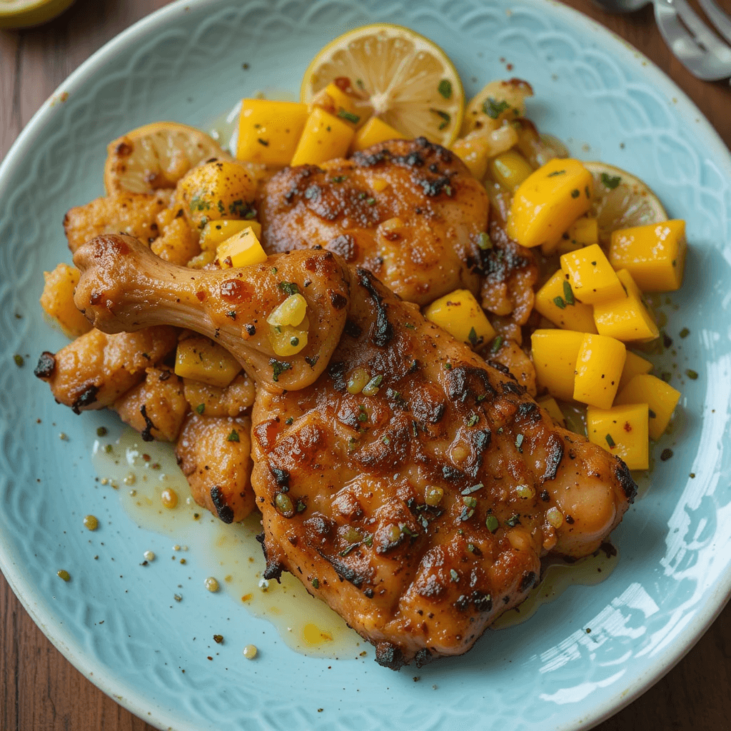Pollo a la Parrilla con Salsa de Mango Un Platillo Fresco y Exquisito para el Verano