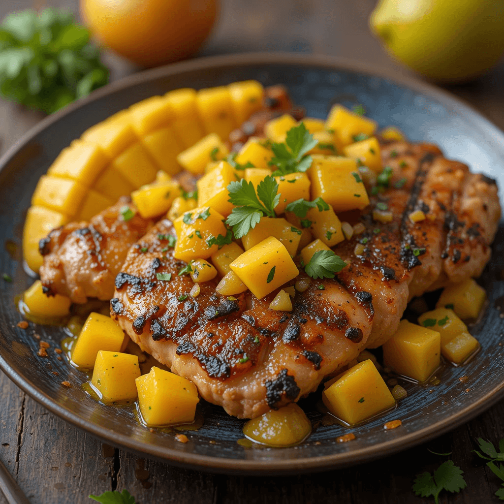 Pollo a la Parrilla con Salsa de Mango Un Platillo Fresco y Exquisito para el Verano