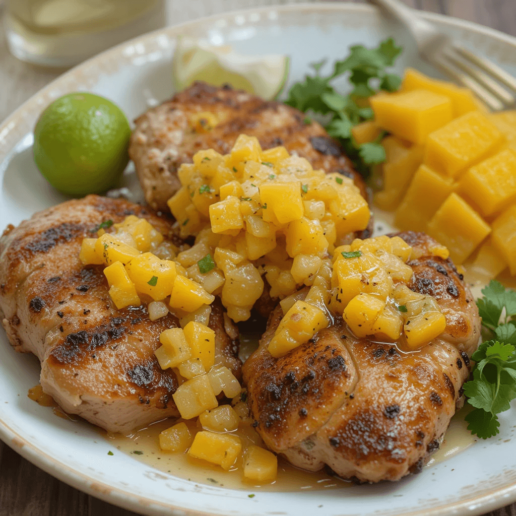 Pollo a la Parrilla con Salsa de Mango Un Platillo Fresco y Exquisito para el Verano