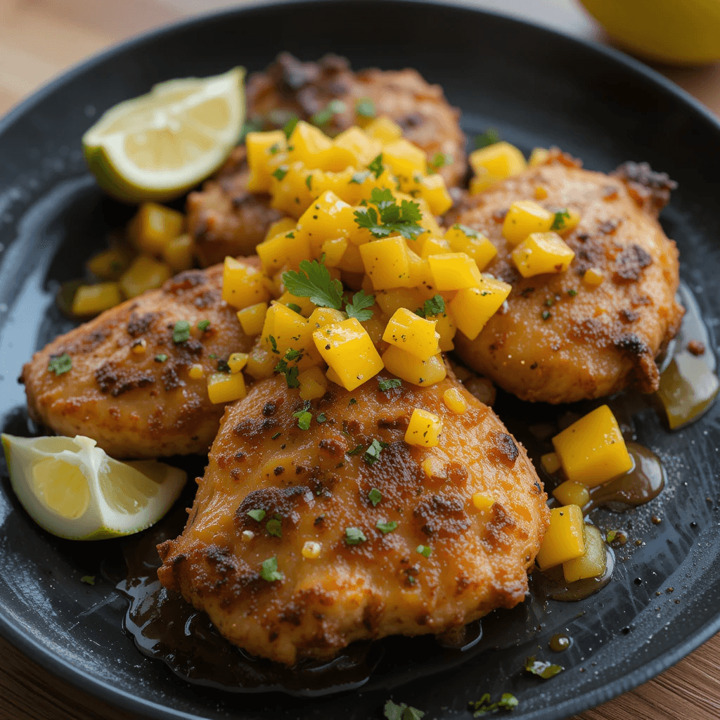 Pollo a la Parrilla con Salsa de Mango Un Platillo Fresco y Exquisito para el Verano