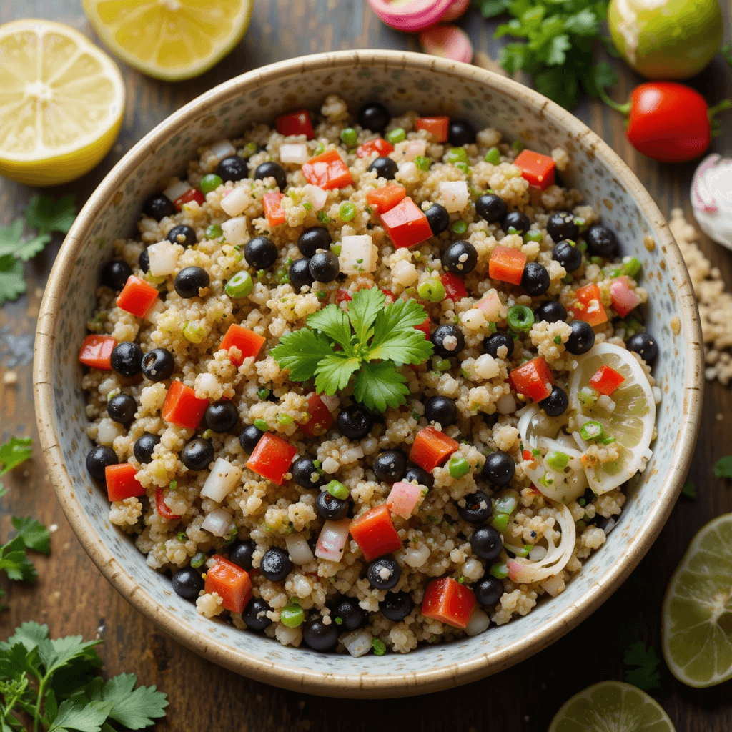 Ensalada de Quinoa y Frijoles Negros: Una Delicia Nutritiva de Bolivia