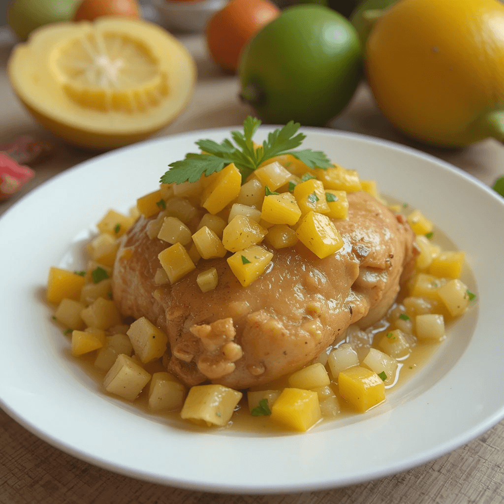 Pechuga de Pollo con Salsa de Mango: Un Platillo Fresco de Colombia