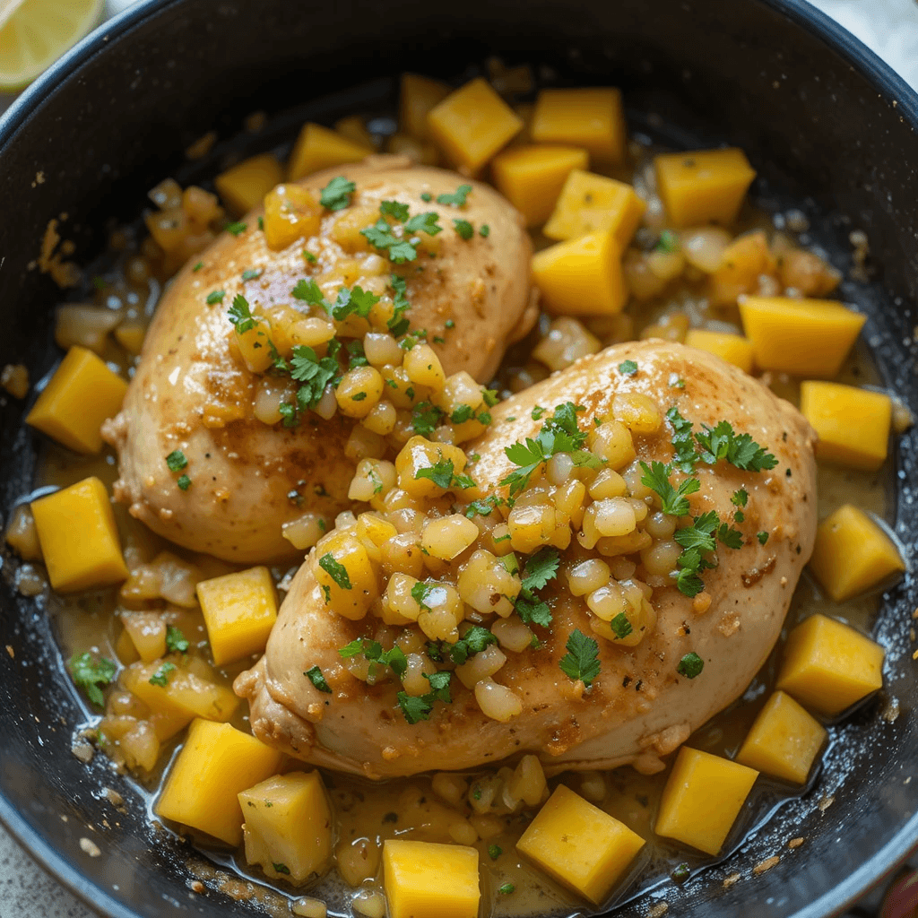 Pechuga de Pollo con Salsa de Mango: Un Platillo Fresco de Colombia