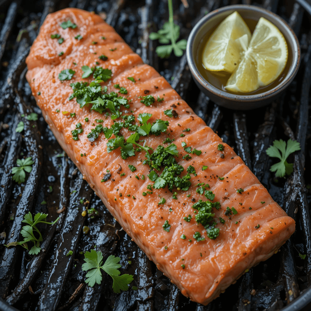 Salmón a la Parrilla con Salsa de Cilantro: Un Plato Fresco de Argentina