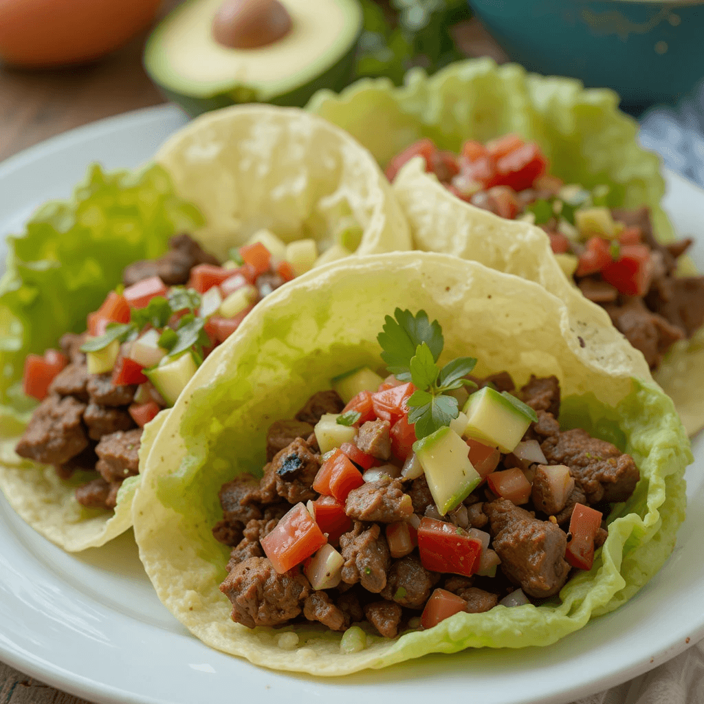 Tacos de Lechuga con Carne Asada: Un Platillo Fresco y Saludable de México