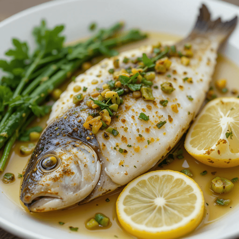 Pescado al Horno con Limón y Tomillo: Un Festín Chileno para los Sentidos