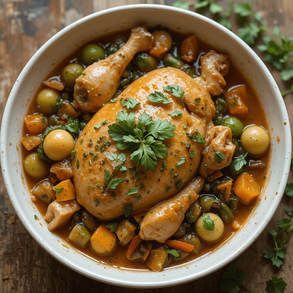 Guiso de Pollo con Zanahorias y Guisantes: Un Plato Reconfortante de Cuba