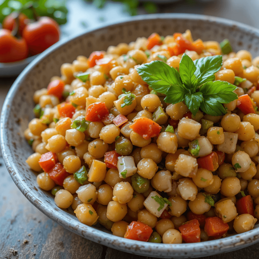 Ensalada de Garbanzos y Pimientos: Un Platillo Fresco de Cuba